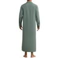 thumbnail image 3 of INSPIRE CHIC Nightshirt for Men's Long Sleeves Collared Neck Full Length Sleep Shirt Nightwear S Gray Green, 3 of 6