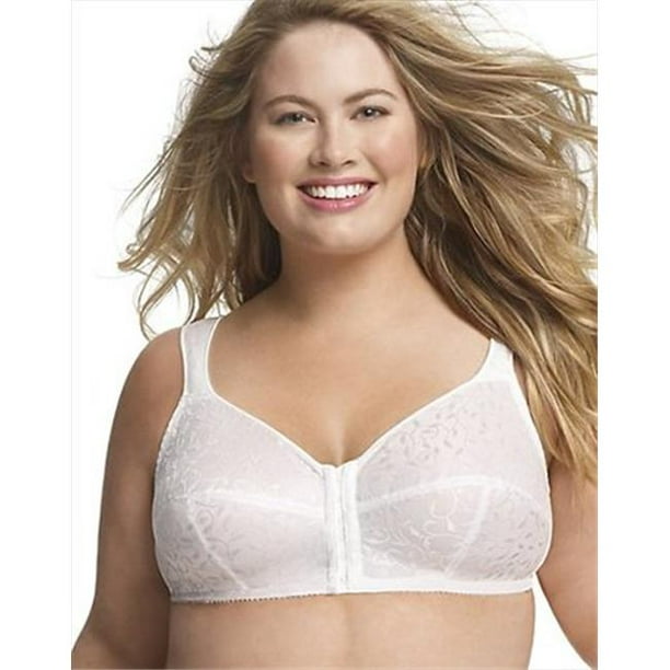 Just My Size 1107 Womens Front Close Wirefree Bra White Size - 40B 