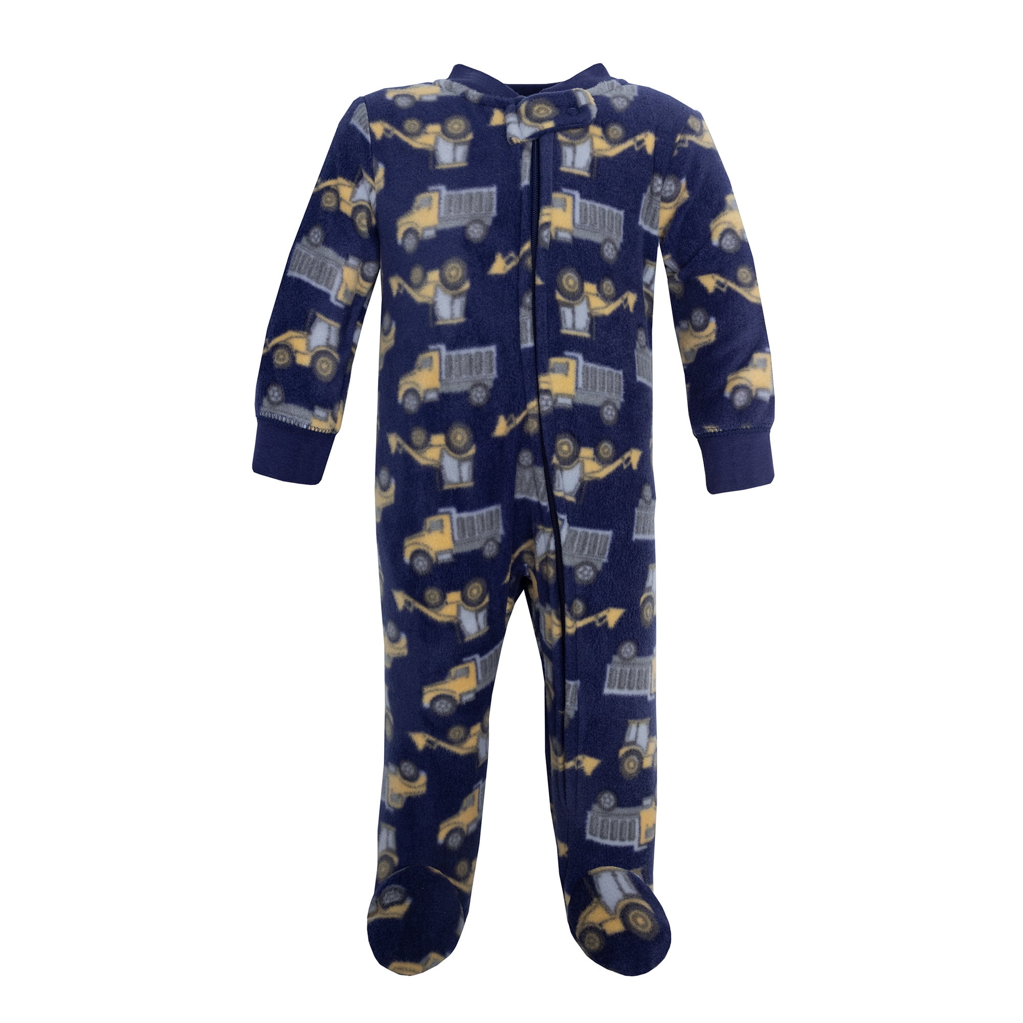Hudson Baby Infant Boys Fleece Sleep and Play, Construction Trucks, Preemie