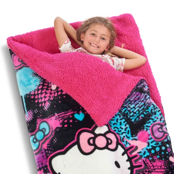 Hello Kitty Pink & Black Abstract/Graphic Standard Slumber Bag