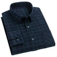 thumbnail image 2 of Men’s Flannel Plaid Shirt Button Down Long Sleeve Casual 2025 Fall Lapel Dress Shirts with Chest Pocke, 2 of 3