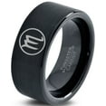 thumbnail image 1 of Tungsten Horoscope Scorpio Band Ring 9mm Men Women Comfort Fit Black Flat Cut Brushed Polished, 1 of 4