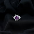 thumbnail image 5 of Rosec Jewels - Natural Amethyst Ring with Moissanite - AAA Quality Certified Amethyst Cocktail Ring - Ready to Gift for Women, 925 Sterling Silver, US 8.50, 5 of 7