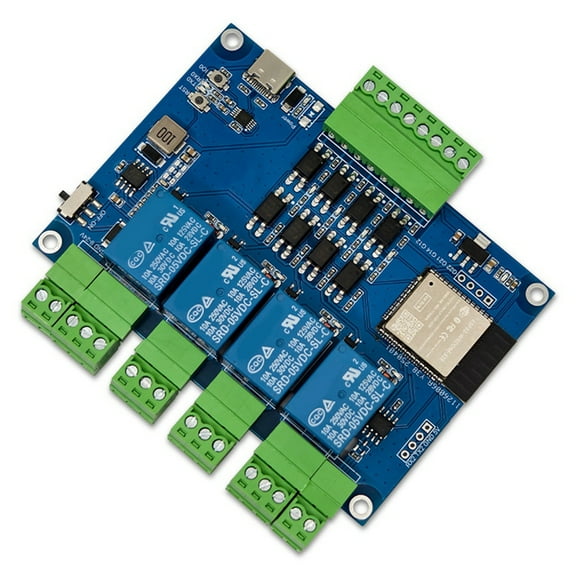 ESP32 RS485 Modbus 4 Channel Relay Module 7-24V TYPE-C Built-in CH340 with WIFI Bluetooth Support Modbus