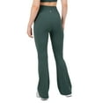 thumbnail image 3 of YITTY Active Women's Ultraluxe Crossover Kick Flare High Waist Legging, Athleisure, 4-Way-Stretch, Everpine, M, Petite | 28" Inseam, 3 of 7