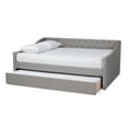 thumbnail image 2 of Baxton Studio Haylie Light Gray Upholstered Full Size Daybed with Roll-Out Trundle Bed, 2 of 11