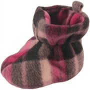 Newborn Baby Girls Plaid Fleece Cushioned Booties