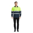 thumbnail image 3 of Toptie Safety Shirt Reflective High Visibility Long Sleeve Pocket Polo Tee-Yellow Navy-L, 3 of 7