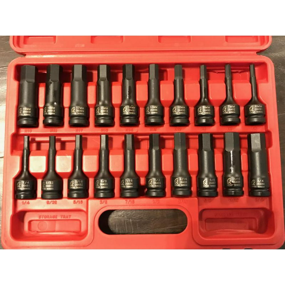 Sunex Tools 2637 20 Piece 1/2" Drive Impact Hex Driver Master Set
