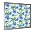 thumbnail image 2 of Designart 'Blue Cornflowers With Green Leaves On White I' Traditional Framed Art Print, 2 of 4