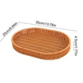 thumbnail image 3 of M Oval Plastic Imitation Rattan Woven Basket With Durable Flexible Material, Round Delicate Edges And Traditional Weave For Bread Fruit And Snack Tray, 3 of 6