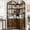 Retro, variant on 74 Inch Tall L-Shaped Corner Bookshelf, 6-Tier Arched Storage Cabinet with Adjustable Feet & Anti-Tipping Design for Living Room & Office