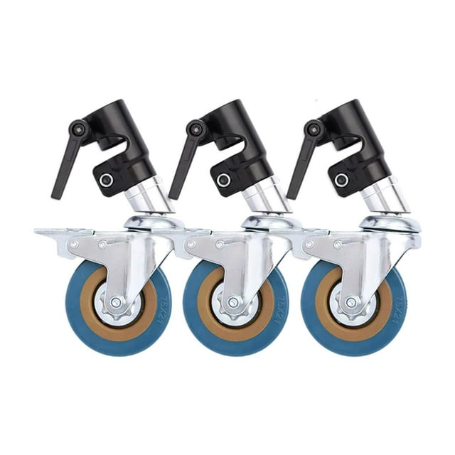 3x Ruedas giratorias para soporte de iluminación Ruedas giratorias para soportes de iluminación Universal con freno Video sobre eficiencia de trabajo
