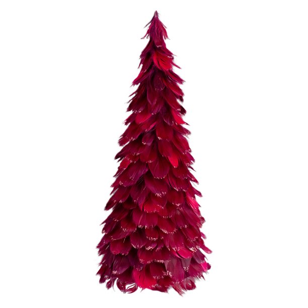 Northlight 18Inch Plum Feather Cone Table Top Christmas Tree with