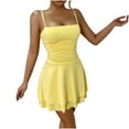 thumbnail image 2 of Antinious Summer Dresses for Women,Womens Dresses for Party,Beach Dresses for Women Suspender Strapless Backless Dress,Yellow,L, 2 of 5