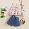 thumbnail image 3 of LAPAKIDS Baby Infant Girls Sleeveless Floral Tops Denim Shorts Outfits Set Summer Clothes 2-3 T, 3 of 7