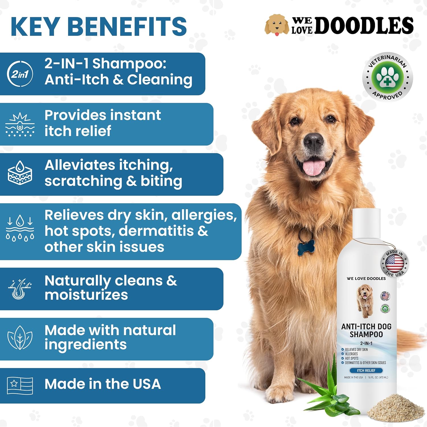 We Love Doodles Anti Itch Dog Shampoo, 16oz photo 3