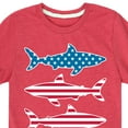 thumbnail image 3 of Instant Message - 4th of July - Shark American Flag - Toddler & Youth Short Sleeve Graphic T-Shirt, 3 of 6