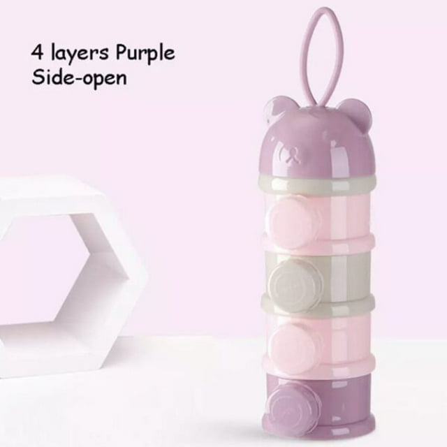 Easy Carry Powder Milk Container Baby Powder Detachable Portable Snack Milk Home Textile Storage Glass Containers with Lids for Food Glass Cereal Cilantro Containers for Refrigerator Storage Kitchen
