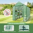 thumbnail image 4 of ZenSports 2-Tier 8-Shelves Walk-in Greenhouse, Indoor Outdoor Portable Plant Gardening Canopy, W/ Roll-up Zipper Entry Door, 57" x 57"x 77", Green, 4 of 11