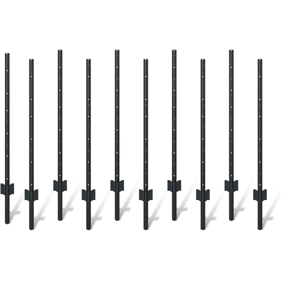 10-Piece 4ft Heavy-Duty No-Dig U-Posts for Wire Fences