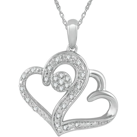 Heart 2 Heart 1/5 Carat T.W. Sterling Silver Pendant with Chain