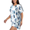 thumbnail image 2 of Picia Penguin Winter Fun Pajamas Sets for Women Soft Short-Sleeved Pjs with Lounge Shorts Two Piece Sleepwear-4X-Large, 2 of 9