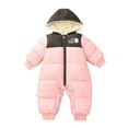 thumbnail image 3 of Baby Winter Snowsuit Zipper Hooded Jumpsuit Romper Warm Baby Girl Clothes Windproof Jumpsuits Baby Girl Clothes Winter 6-12 Months, 3 of 5