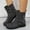 #102-Gray, variant on Women's Work Boots, Casual Retro with Side Zipper and Round Toe, Chunky Heel Lace-Up Design for Versatile Styling and Daily Fashion
