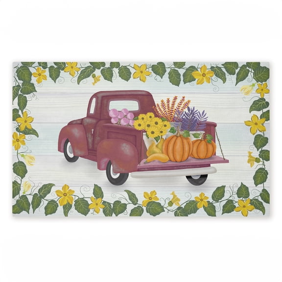 Going To Market Harvest Printed Outdoor Door Mat, design by Darlene Seale, 18"x30"
