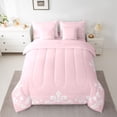 thumbnail image 2 of Feelyou Retro Pink Damask Twin Bedding Sets 7pcs, Boho Flower Women Bedding Comforter Set, 2 of 8