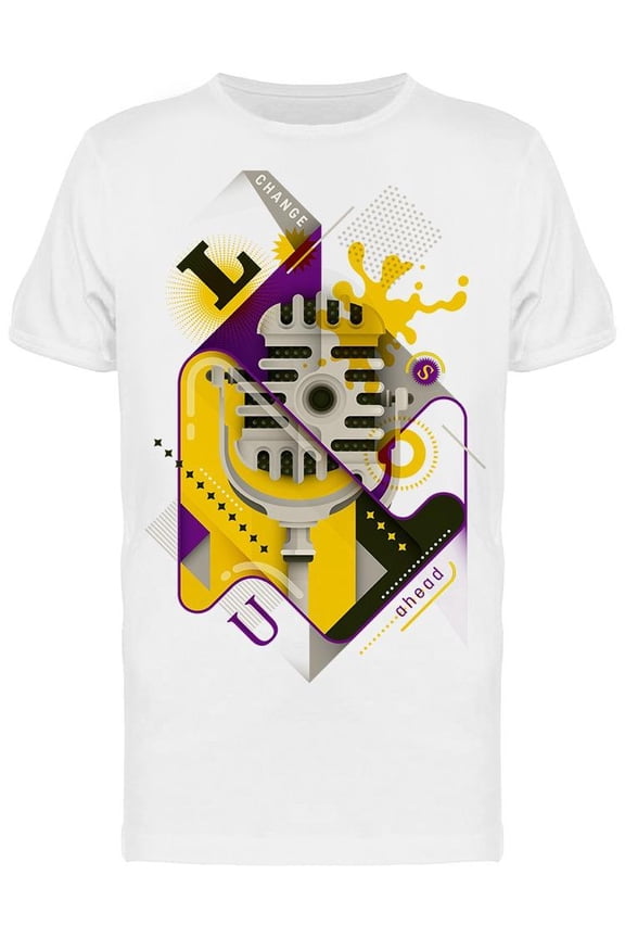 Abstract Retro Microphone Tee Men's -Image by Shutterstock