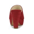 thumbnail image 2 of BLISSFUL STEP Women's Shoes Chunky Platform Open Toe Slides Block Heel Sandals Red 7.5, 2 of 8