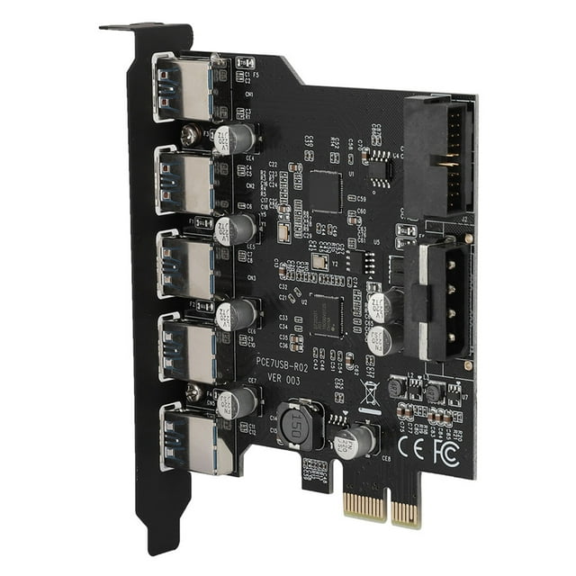 Converter Adapter Card,, PCI-E To 5 Port USB3.0, Hot-swapping 4.72 X 3.2 X 0.7in Write Speed Computer Use PC Use
