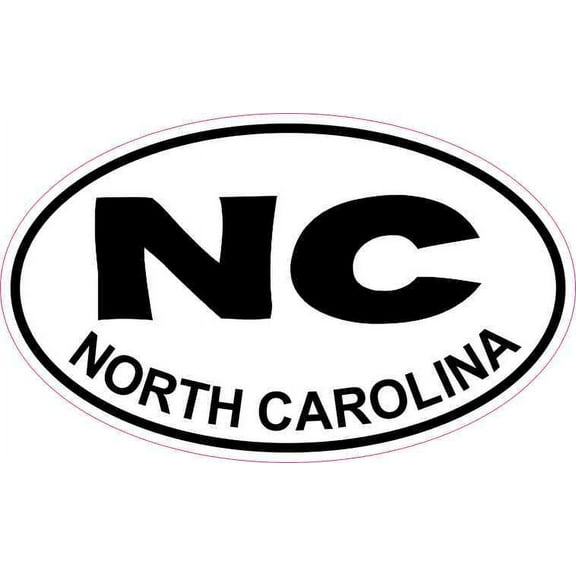 5in x 3in Oval NC North Carolina Sticker