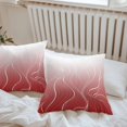 thumbnail image 4 of Ombre Red Stripes Outdoor Pillow Covers Set of 2 Striped Lines Waves Gradient Waterproof Throw Pillow Case Decorative Square Cushion Cover for Patio Couch Garden Balcony, 20"x20", 4 of 9