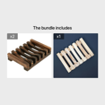 thumbnail image 1 of 1pc Self-Draining Wooden Soap Dish for Shower and Bathroom - Keep Your Soap Clean and Dry with this Easy-to-Use Soap Holder, 1 of 5