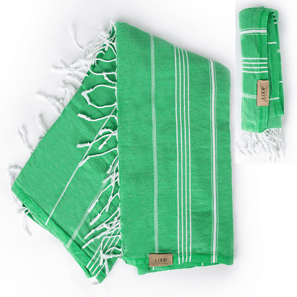 Loop Linen Turkish Beach Towel 37x71 Quick Dry Sand Free Lightweight Large Oversized Beach Towel