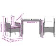 thumbnail image 4 of vidaXL 3 Piece Garden Dining Set with Cushions Black Poly Rattan, 4 of 5