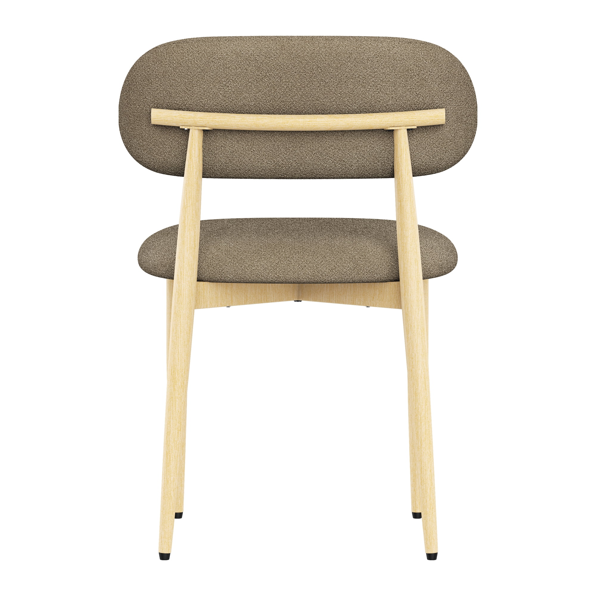 Mintazer Modern Upholstered Dining Chairs Set of 4, Minimalist Padded Kitchen Chairs with Lamb Wool Fabric & Non‑Slip Foot Pads for Dining Room Kitchen Small Apartment, Coffee