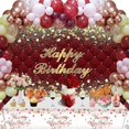 thumbnail image 4 of Red Birthday Groovy Backdrop Banner for Photo Shoot Portrait Gold Diamonds Green Photography Background for Men Women Birthday Party Decor Glitter Photo Booth Prop, 4 of 7