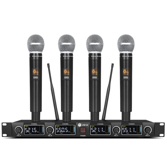 Sistema de micrófonos inalámbricos W IN-MIX UW140 de 4 canales y 80 m