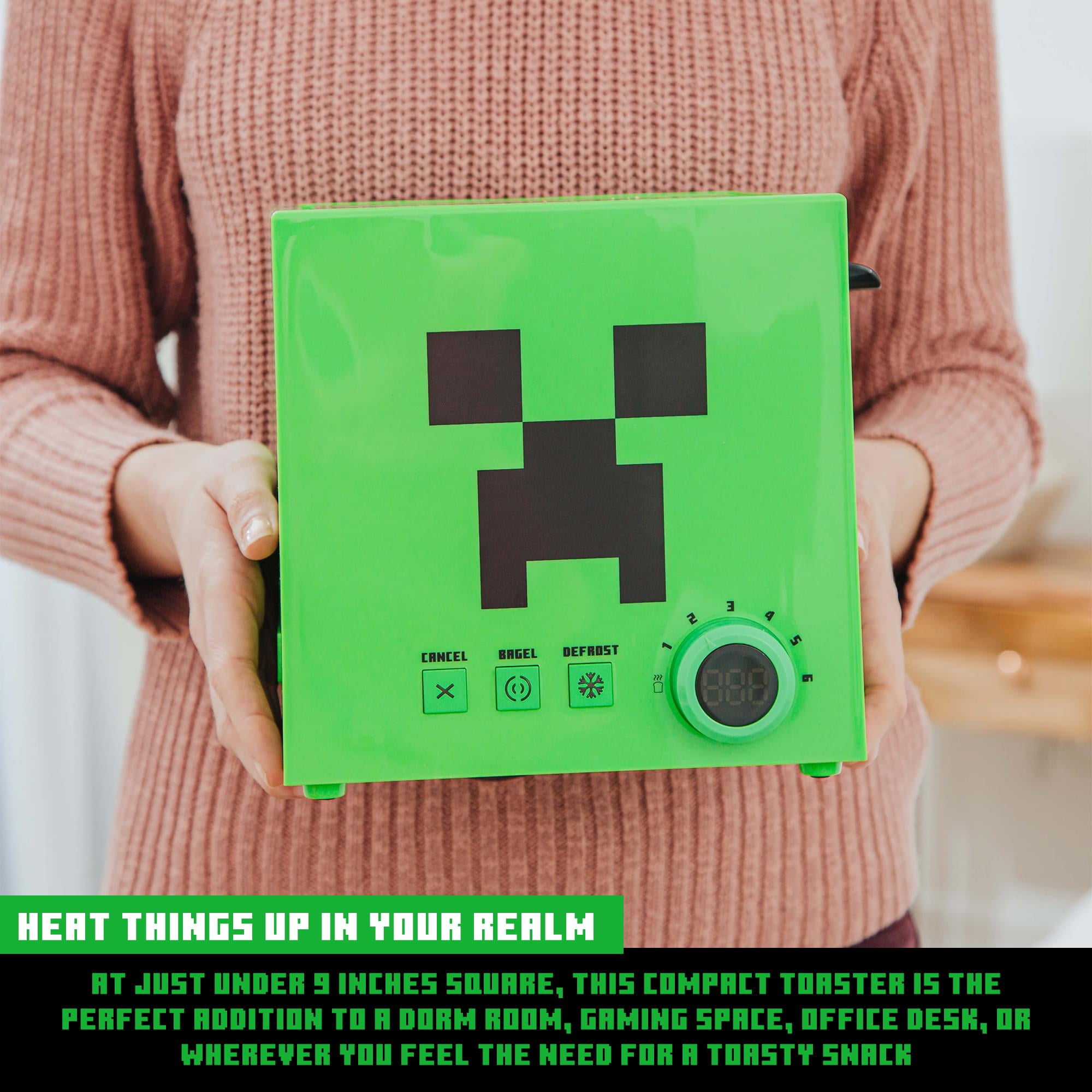 Minecraft Green Creeper 2-Slice Toaster, Green with Wide Slots