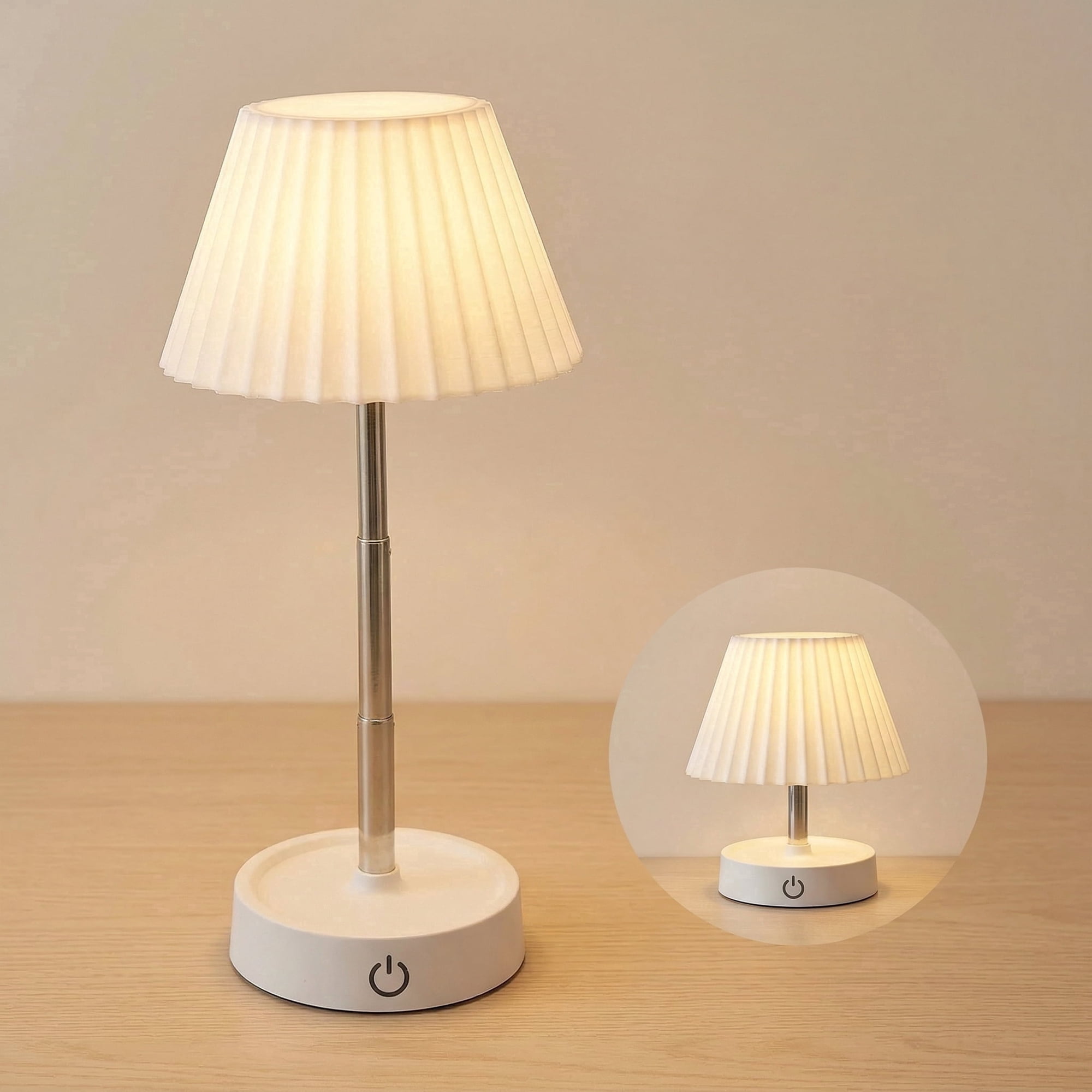 DAYBETTER Scalable Table Lamp, Dimmable Warm White Lamps with Adjustable Height, Portable Wireless Night Light for Bedroom, Dormitory