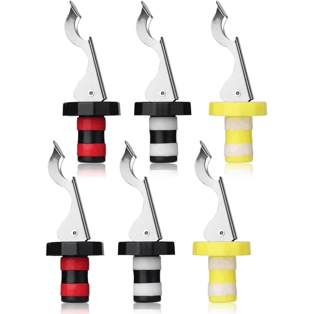 Tapones de vino reutilizables, tapón de botella de vacío de silicona, tapón de botella de bebida manual expansible, corcho de sello hermético para botella de vino-6 piezas