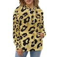 thumbnail image 3 of Gold Leopard Print Regular Fit Hoodie, Sporty Pullover Hooded Sweatshirt for Men Women M, 3 of 6