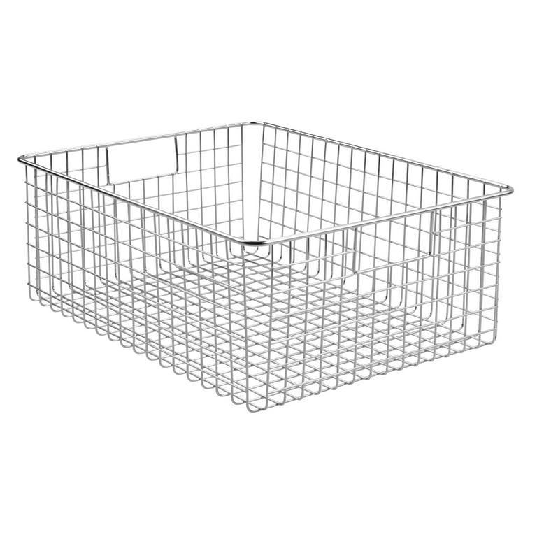 Metal Wire Kitchen Pantry Food Storage Basket - 10 x 10 x 7.75, Set of  2, by mDesign