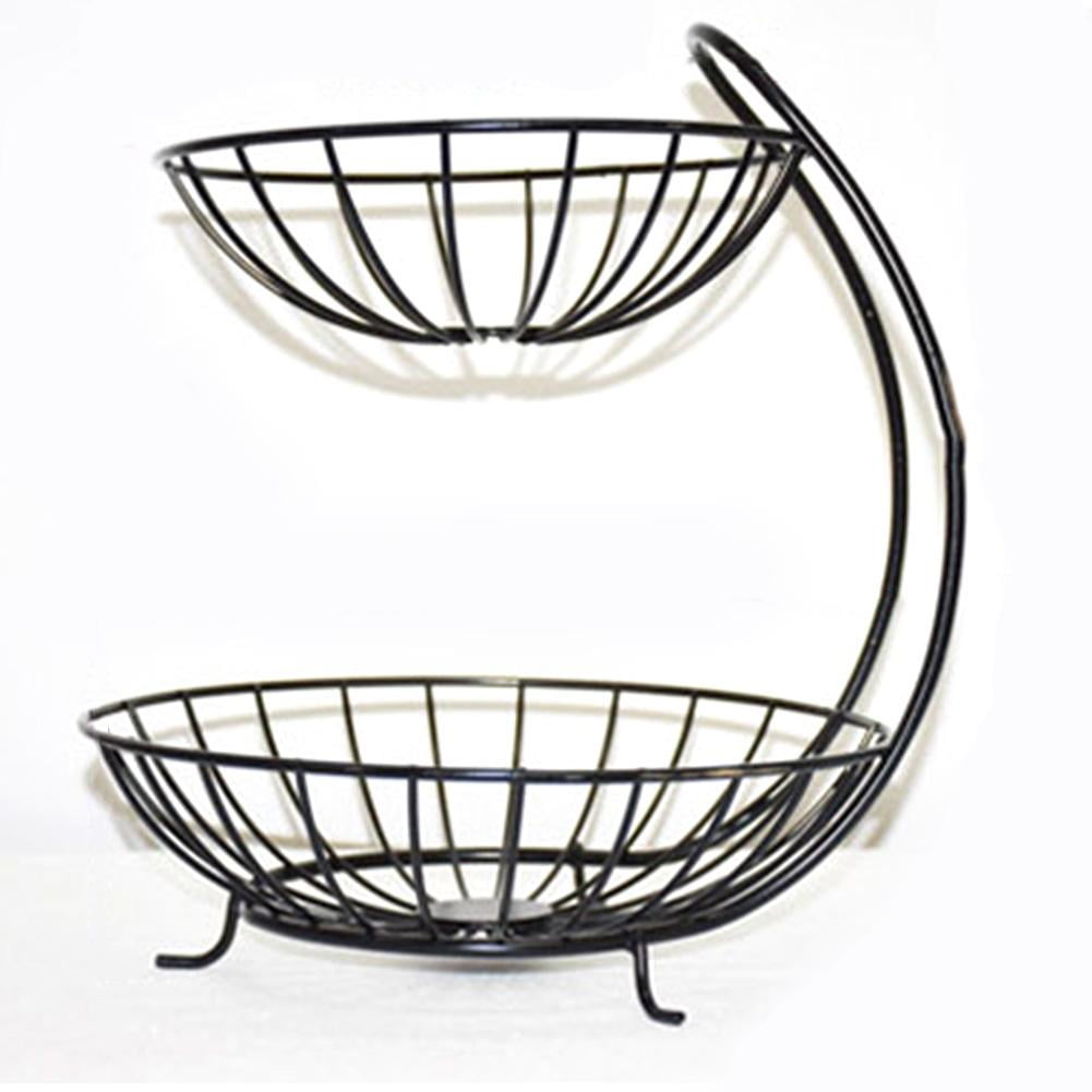 Details about   Storage Basket Kitchen Organizer Fruit Plate Wrought Iron Living Room Snack 