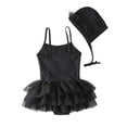 thumbnail image 2 of stylesilove Toddler Little Girls Embroidered Swan Sequin Black One-Piece Swimsuit with Tutu Skirt and Hat 2pcs Bathing Suit Beach Swimwear (12 Months), 2 of 7