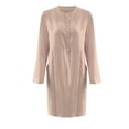 thumbnail image 5 of GZWYHT Dresses for Women 2025,Plus Size Dresses Button Shirt Dress Crewneck Long Sleeve Casual Loose Dresses With Two Pockets Midi Dresses,Long Sleeve Dress,Khaki Dress,Linen Dresses M, 5 of 7